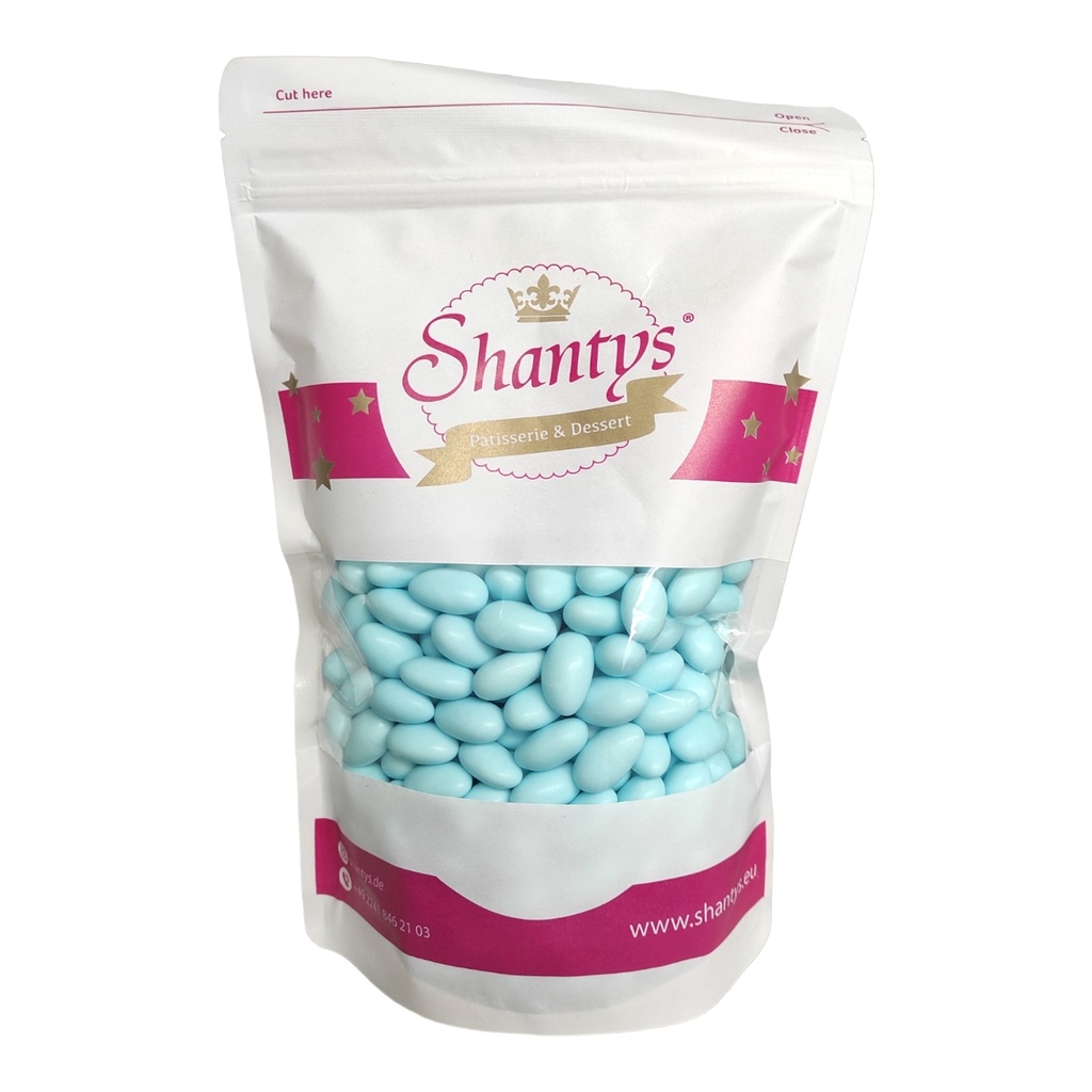 [12403] Mandel Dragee - BABYBLAU glänzend - 1 Kg - Shantys
