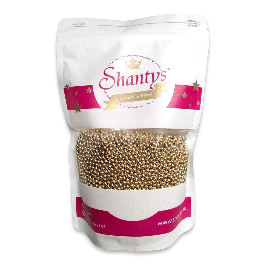 [12416] Zuckerperle 5 mm - GOLD glänzend - 1 Kg -  Shantys