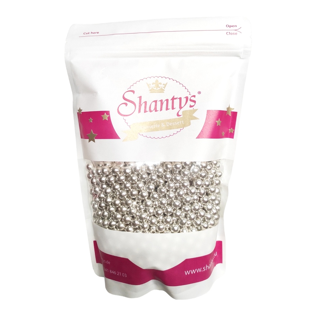 Schokoperle - 10 mm - SILBER glänzend - 1 Kg -  Shantys