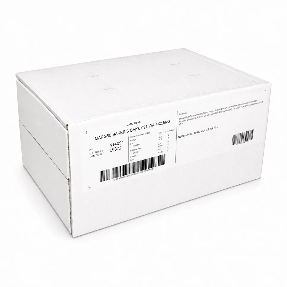 Backmargarine - 10 Kg (4 x 2,5 Kg MARG80)