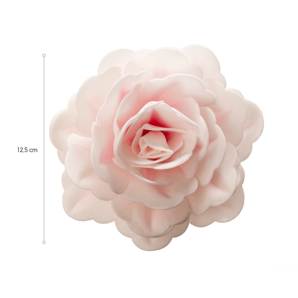 Wafer Rose - Rosa Groß - 12,5 cm (Waferdeko / Oblaten Blume) - Dekora