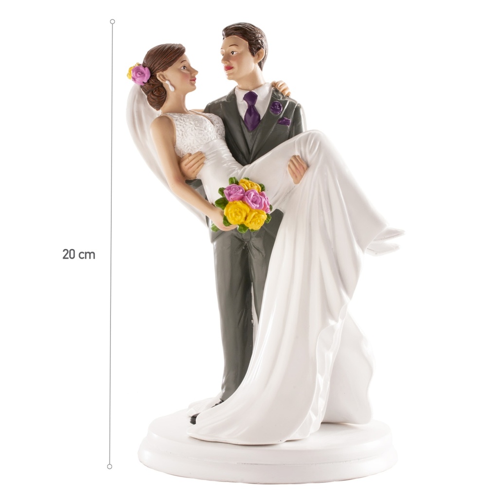 [14400] Brautpaar - Frau in Armen - Hochzeit Figur - 20 cm (Cake Topper) - Dekora