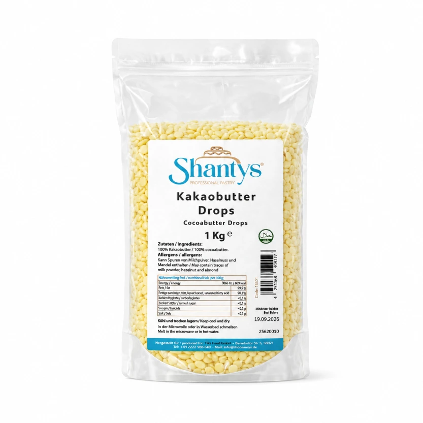 Kakaobutter Drops - NEUTRAL - 1 Kg - Shantys