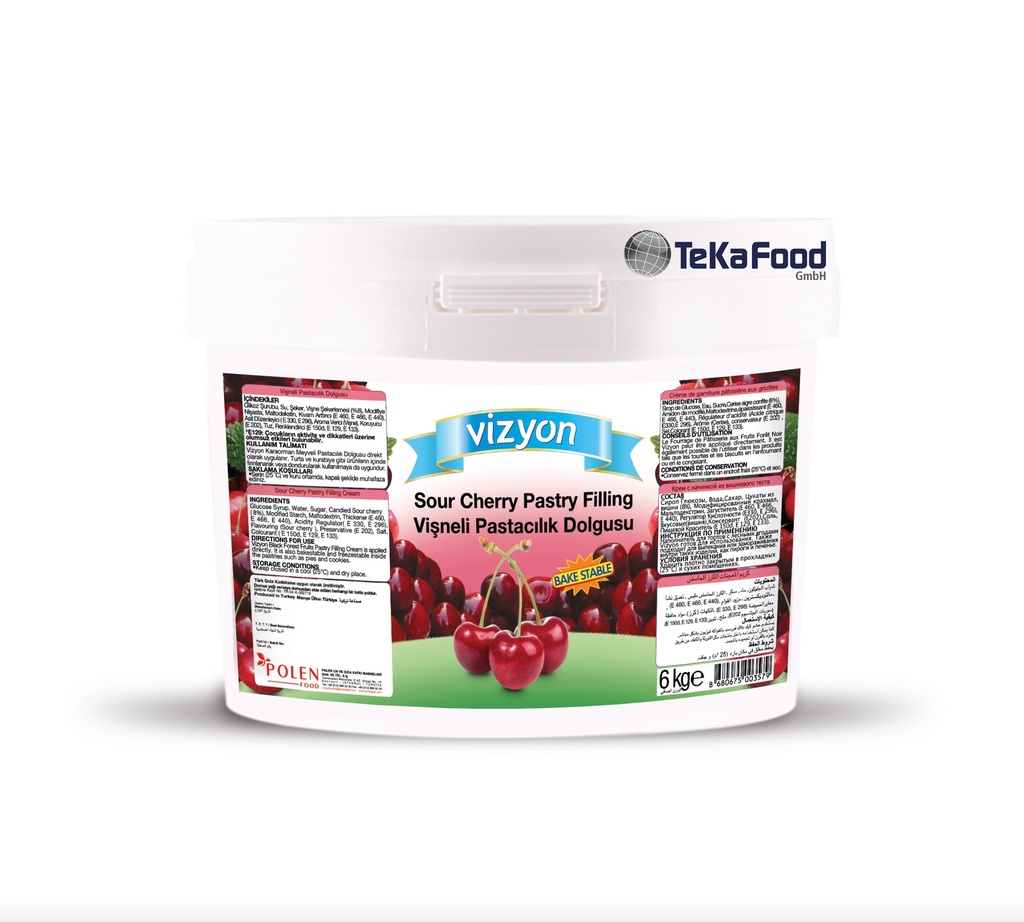 Fruchtfüllung - Sauerkirsch Stücke - 6 Kg   (ViZYON)