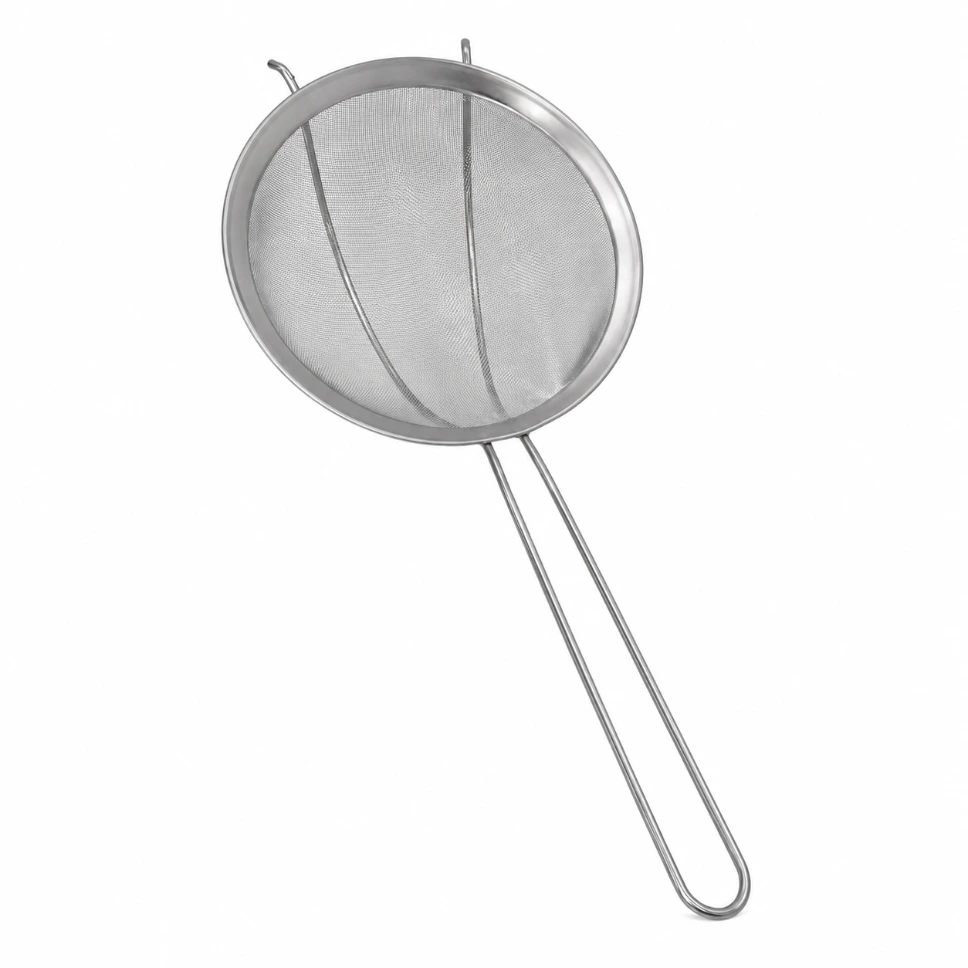 [55001] Küchensieb mit Auslage Haken (rostfrei) Premium Qualität Ø22 cm