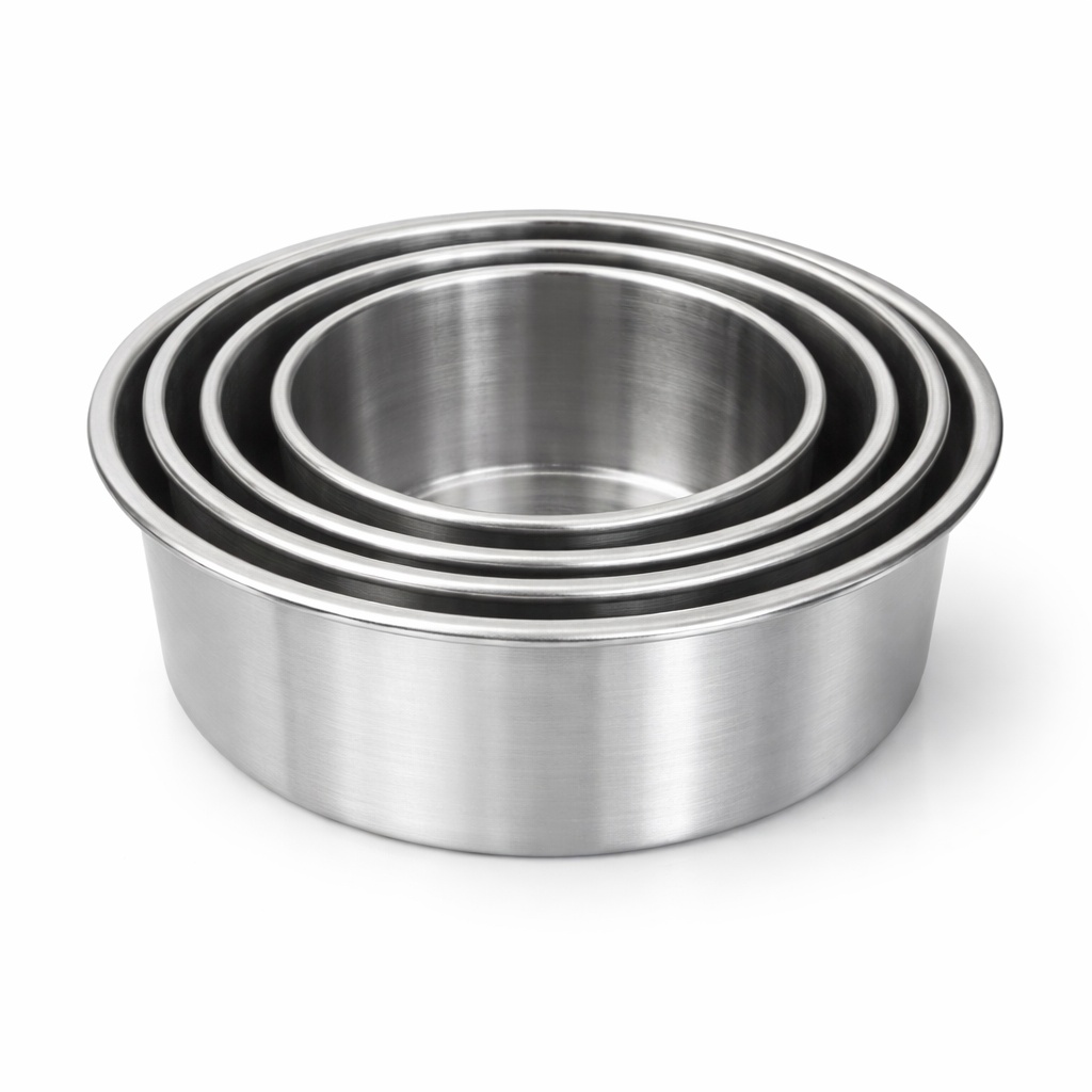 7er Set Aluminium Backform rund /  Blech Ø 12/15/18/20/22 cm