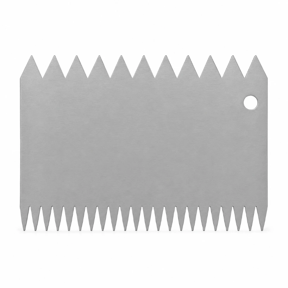 Metall Tortenschaber mit Rillen / Tortenkamm / Kuchengarnierer Quadrat