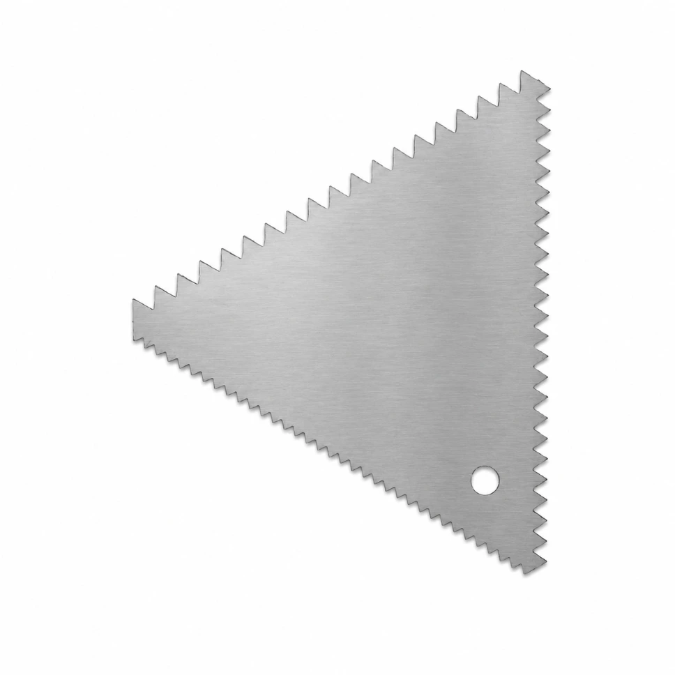 Metall Tortenschaber mit Rillen / Tortenkamm Kuchengarnierer Dreieck
