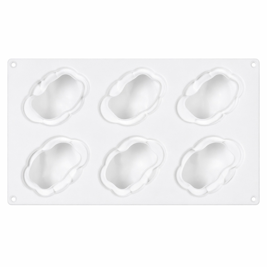 Silikonform Wolke 6er - (28,6 x 17,2 x 4 cm) (-40°-+260°C)