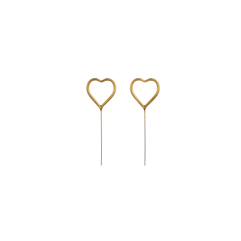 2 Wunderkerzen - Herz - Gold