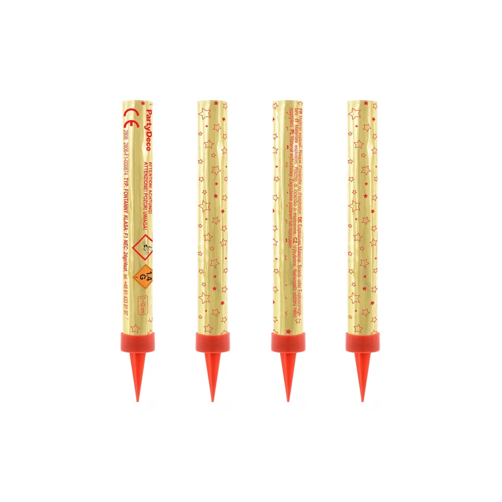 4 x Fontäne GOLD für Torte usw - 12 cm