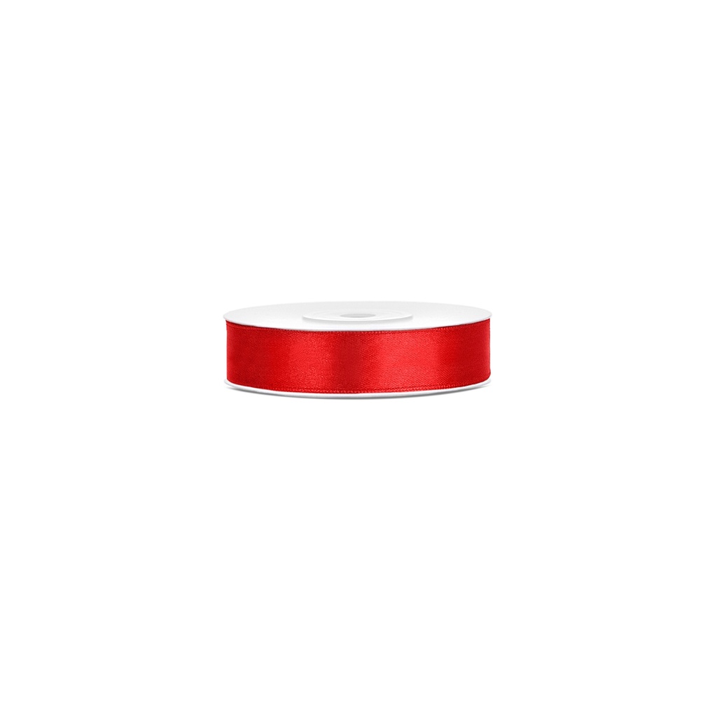 Ballonband - Satin - 25 m - 12mm - Rot