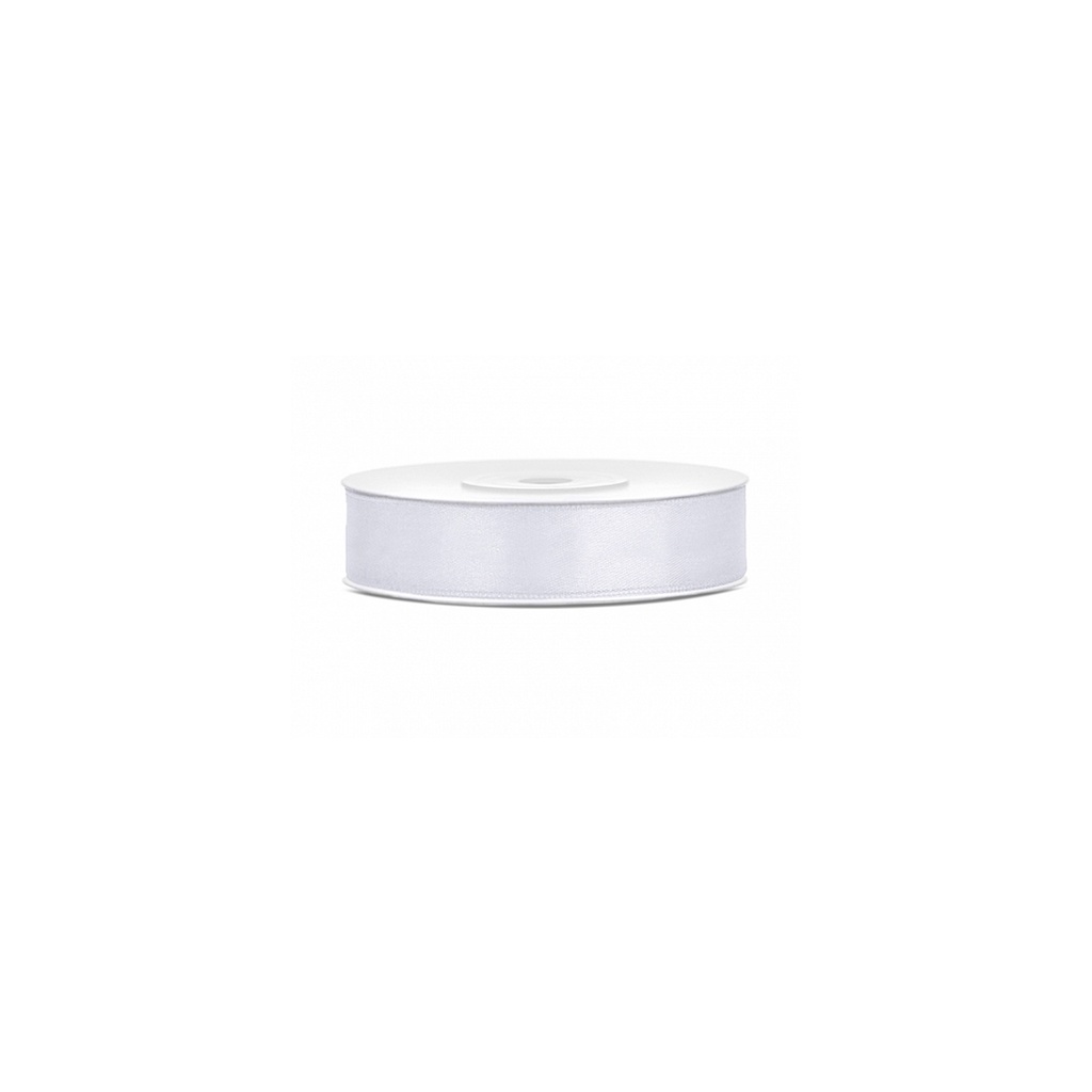Ballonband - Satin - 25 m - 12mm - Weiss