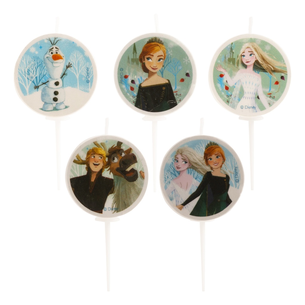 Lizenz Kuchenkerze - FROZEN (5 x Kerze 3 cm rund) - Dekora