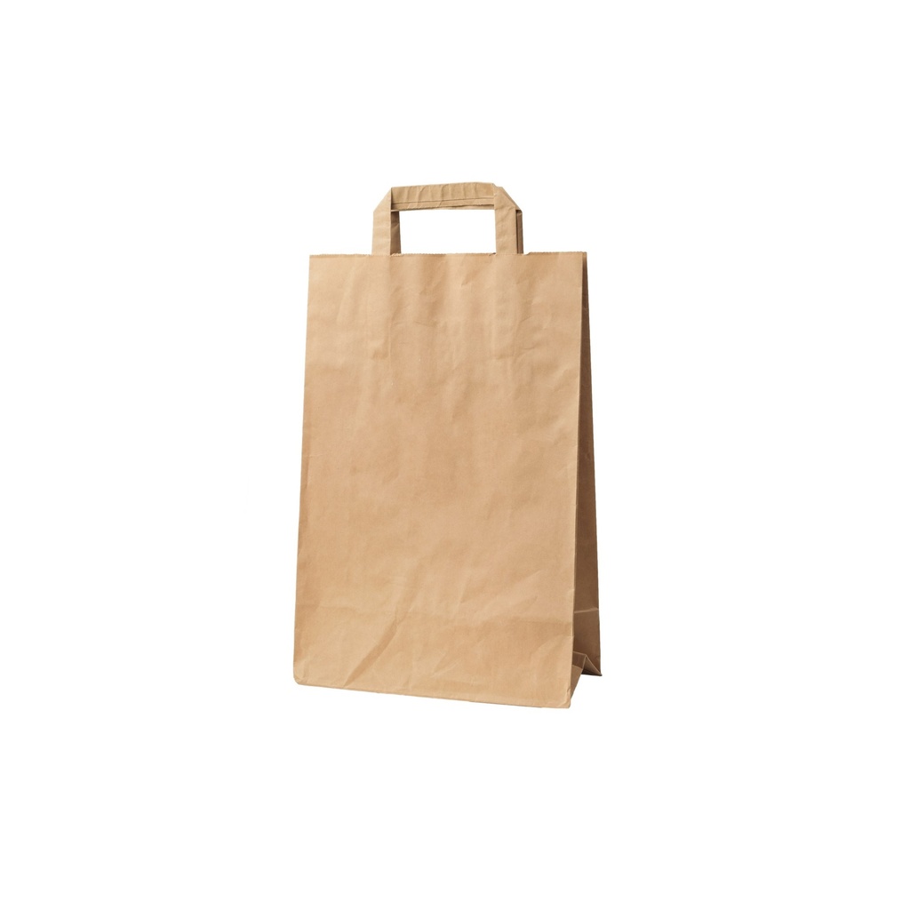 Kraft Papiertragetasche SMALL - 22 x 24 cm (+10)  (250 Stück)