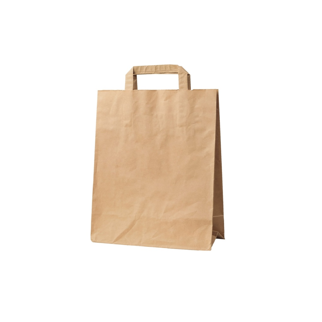 Kraft Papiertragetasche MEDIUM - 26 x 28 cm (+17)  (250 Stück)