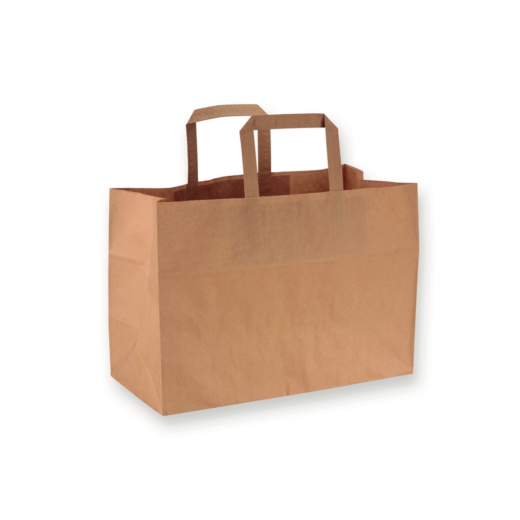 Kraft Papiertragetasche LARGE - 32 x 26 cm (+21)  (250 Stück)