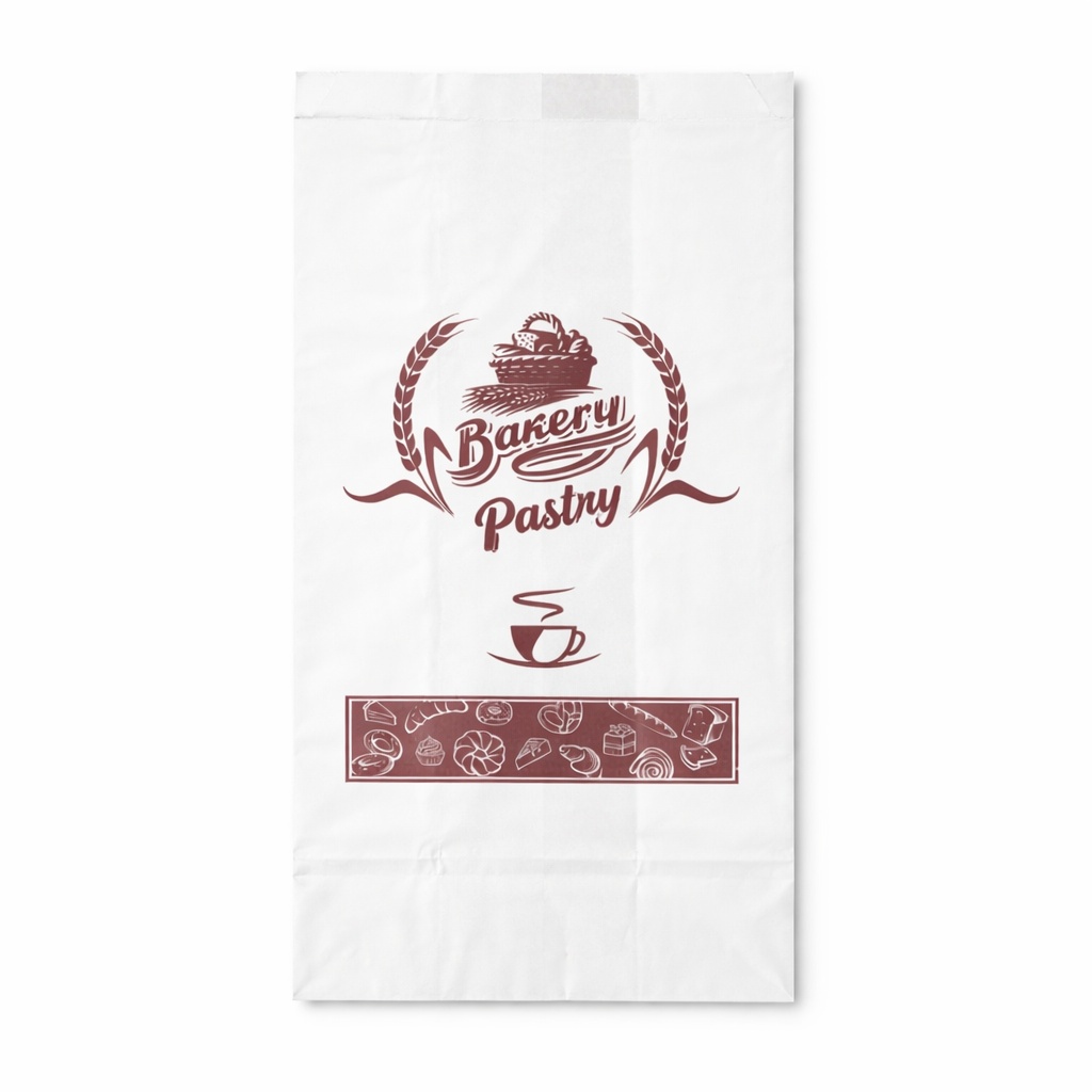 Brötchentüte S - Cafe&Pastry - 12 x 25 cm - 25 Kg