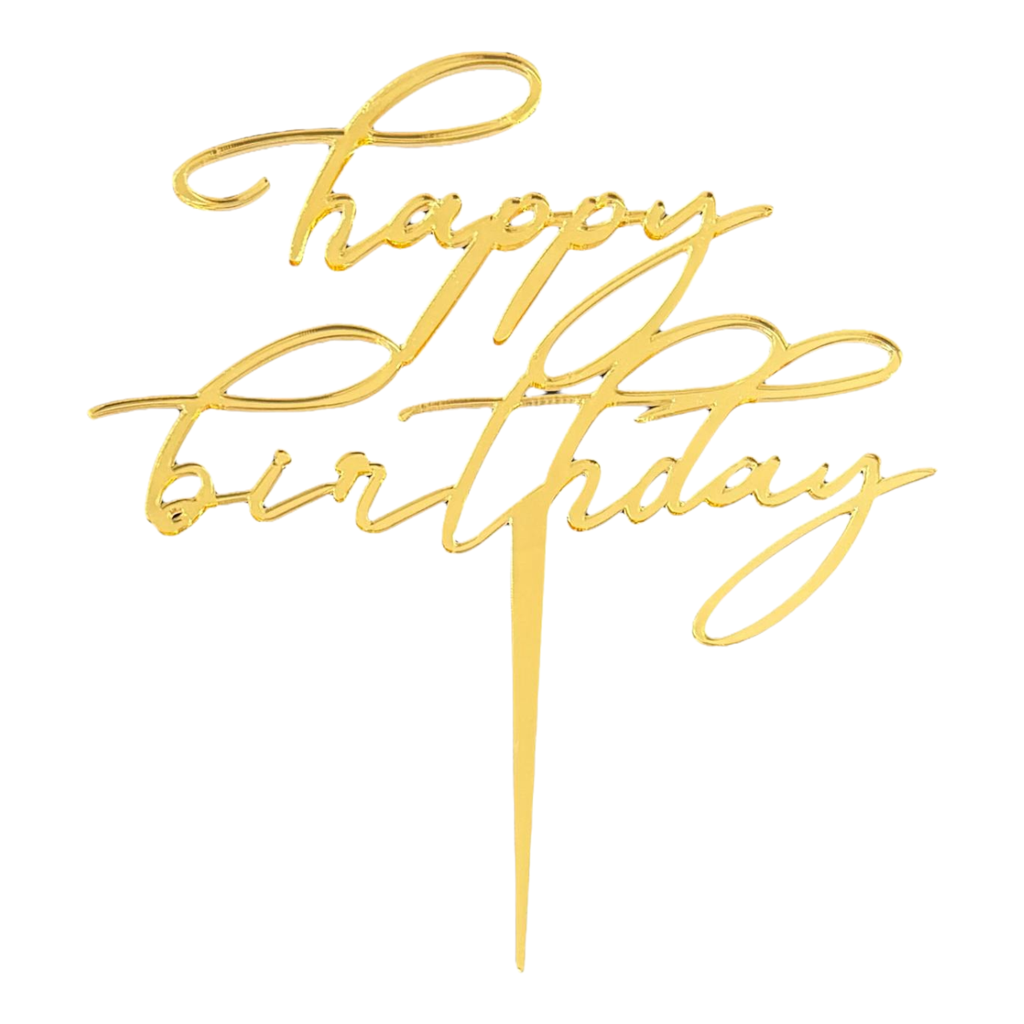 [83500] Cake Topper XXL - Happy Birthday No1 -  GOLD - Acryl - Shantys