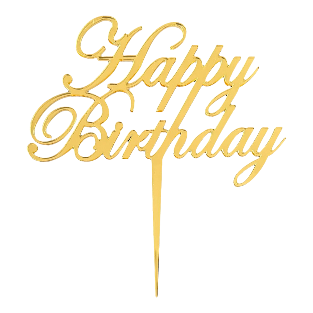 [83502] Cake Topper XXL - Happy Birthday No3 -  GOLD - Acryl - Shantys