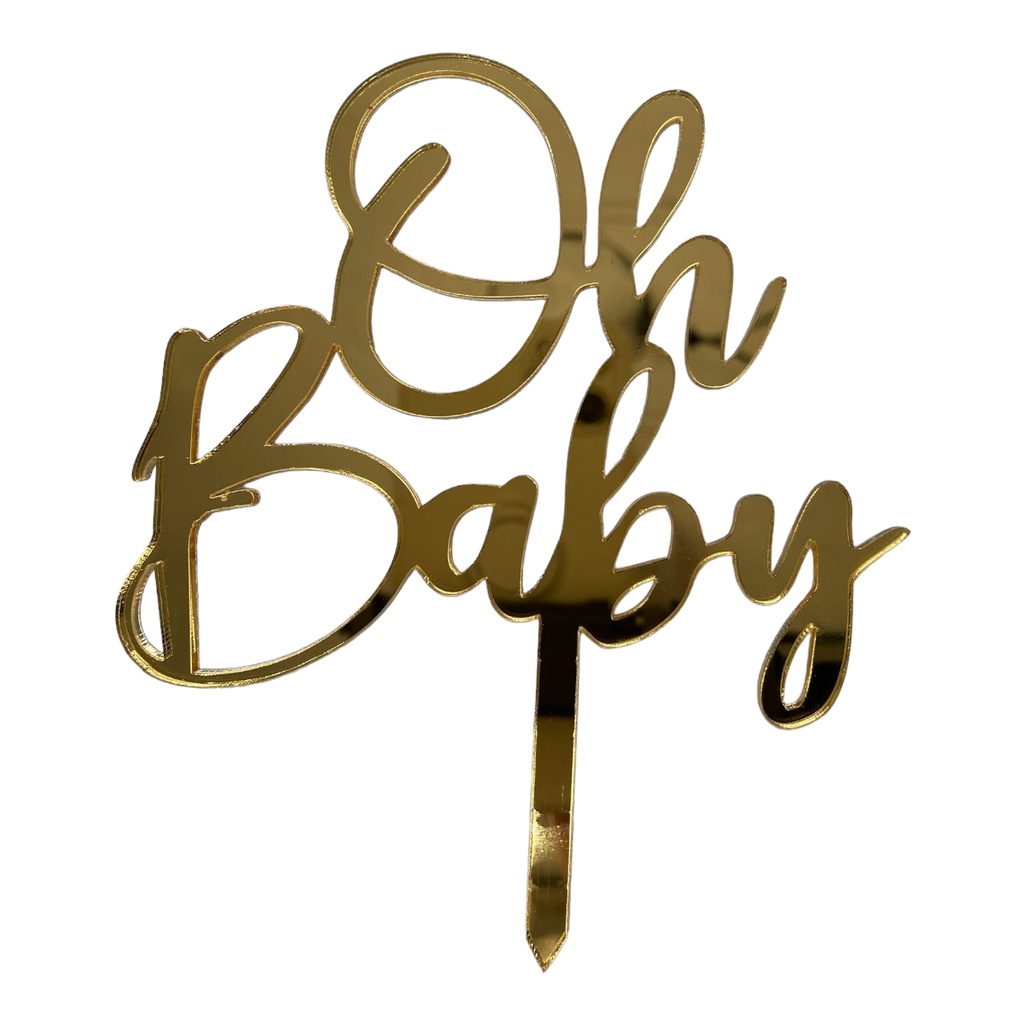 Cake Topper XXL - Oh Baby -  GOLD - Acryl - Shantys