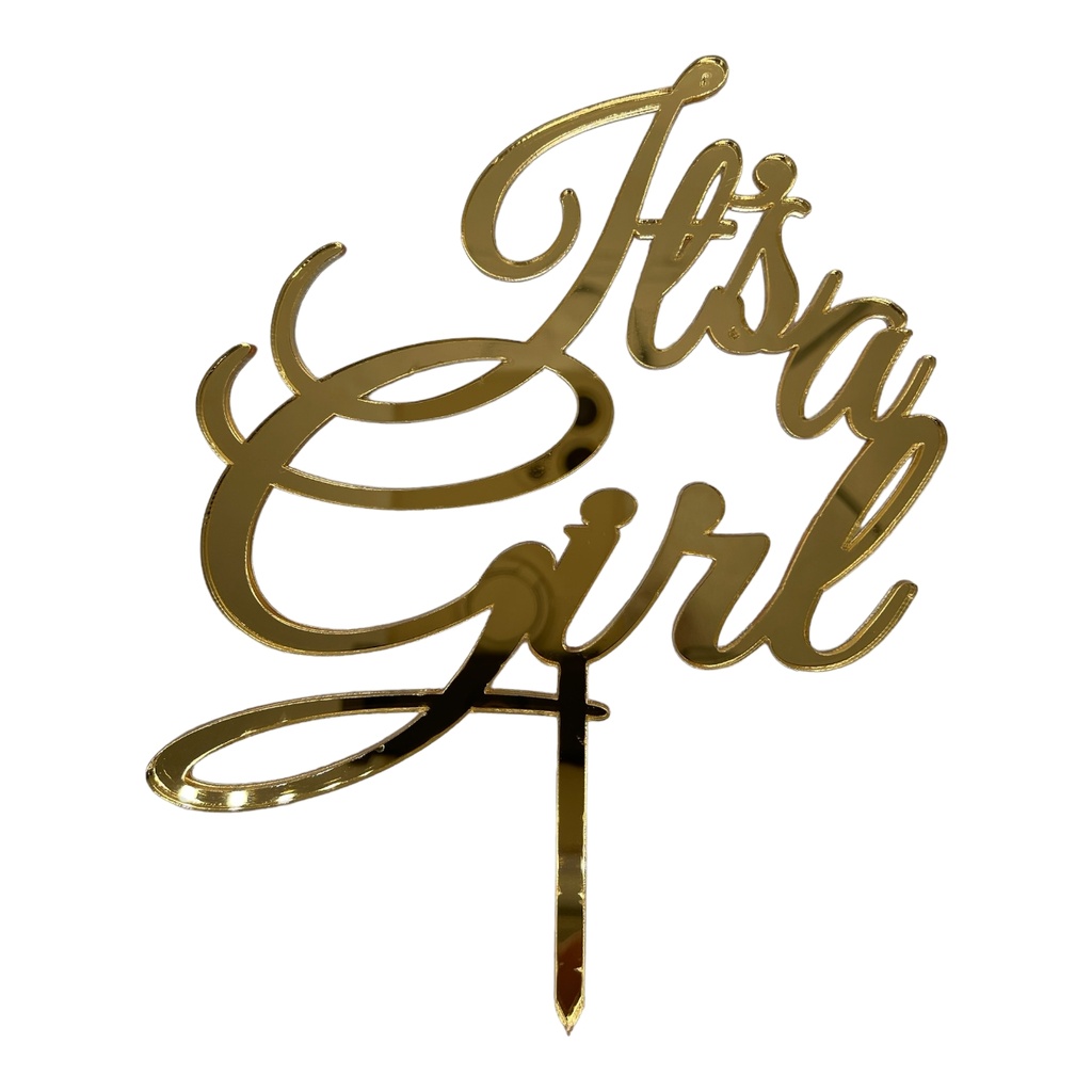 [83505] Cake Topper XXL - Baby Girl -  GOLD - Acryl - Shantys