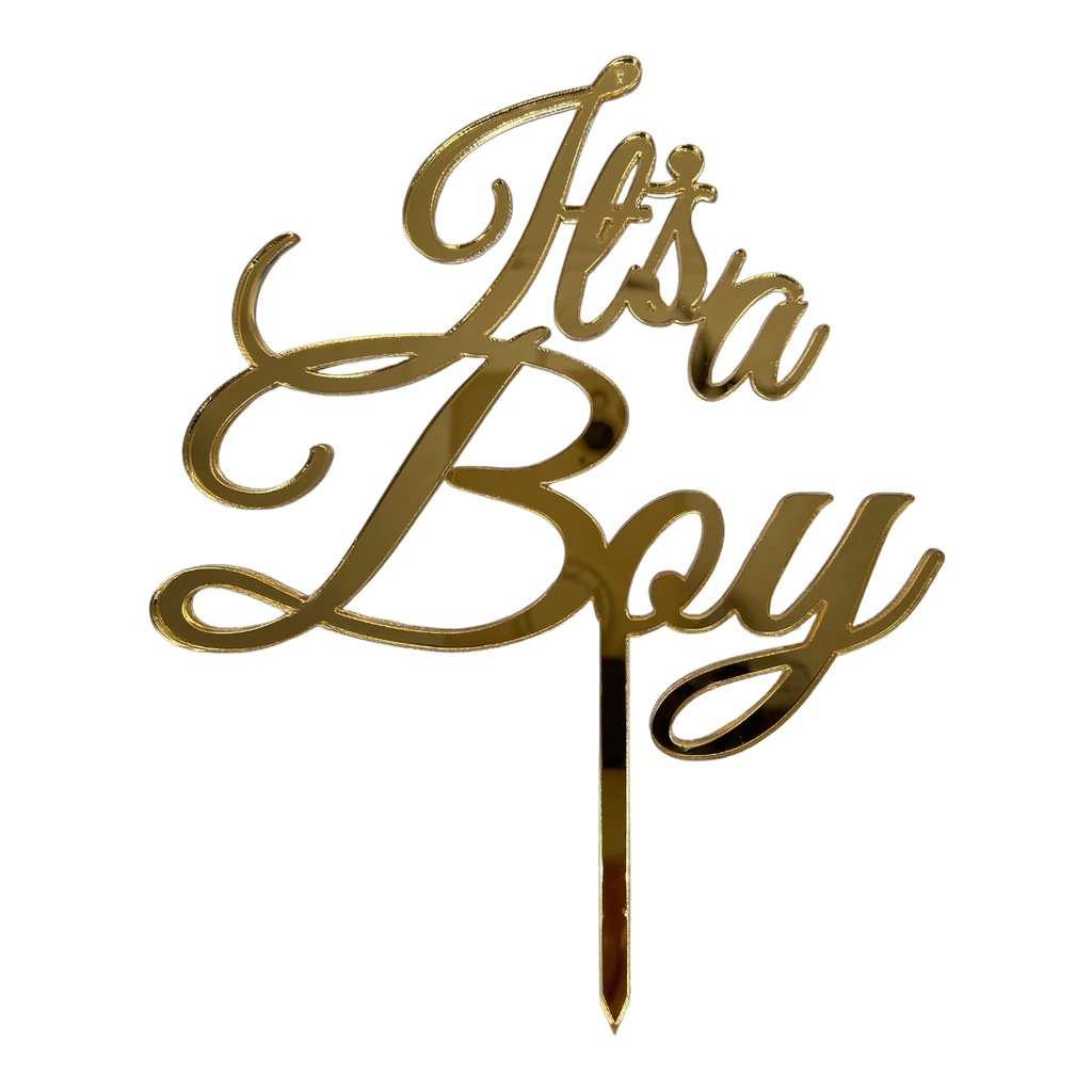 [83506] Cake Topper XXL - Baby Boy -  GOLD - Acryl - Shantys