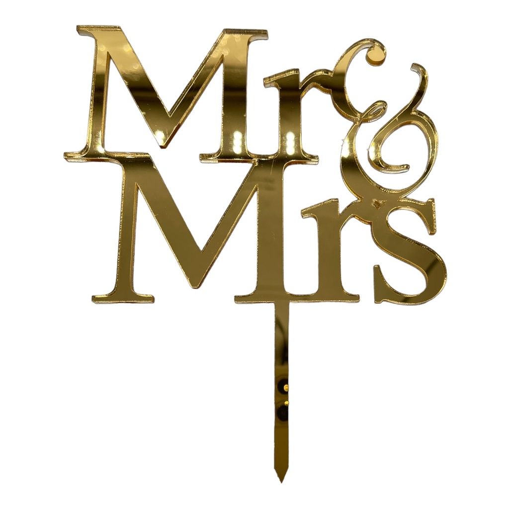 [83508] Cake Topper XXL - Mr & Mrs 3 -  GOLD - Acryl - Shantys