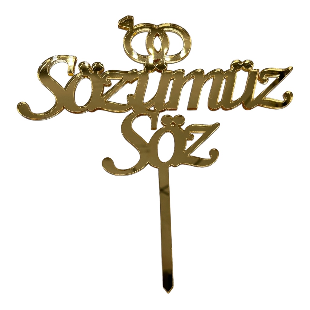 [83512] Cake Topper XXL - Sözümüz Söz -  GOLD - Acryl - Shantys