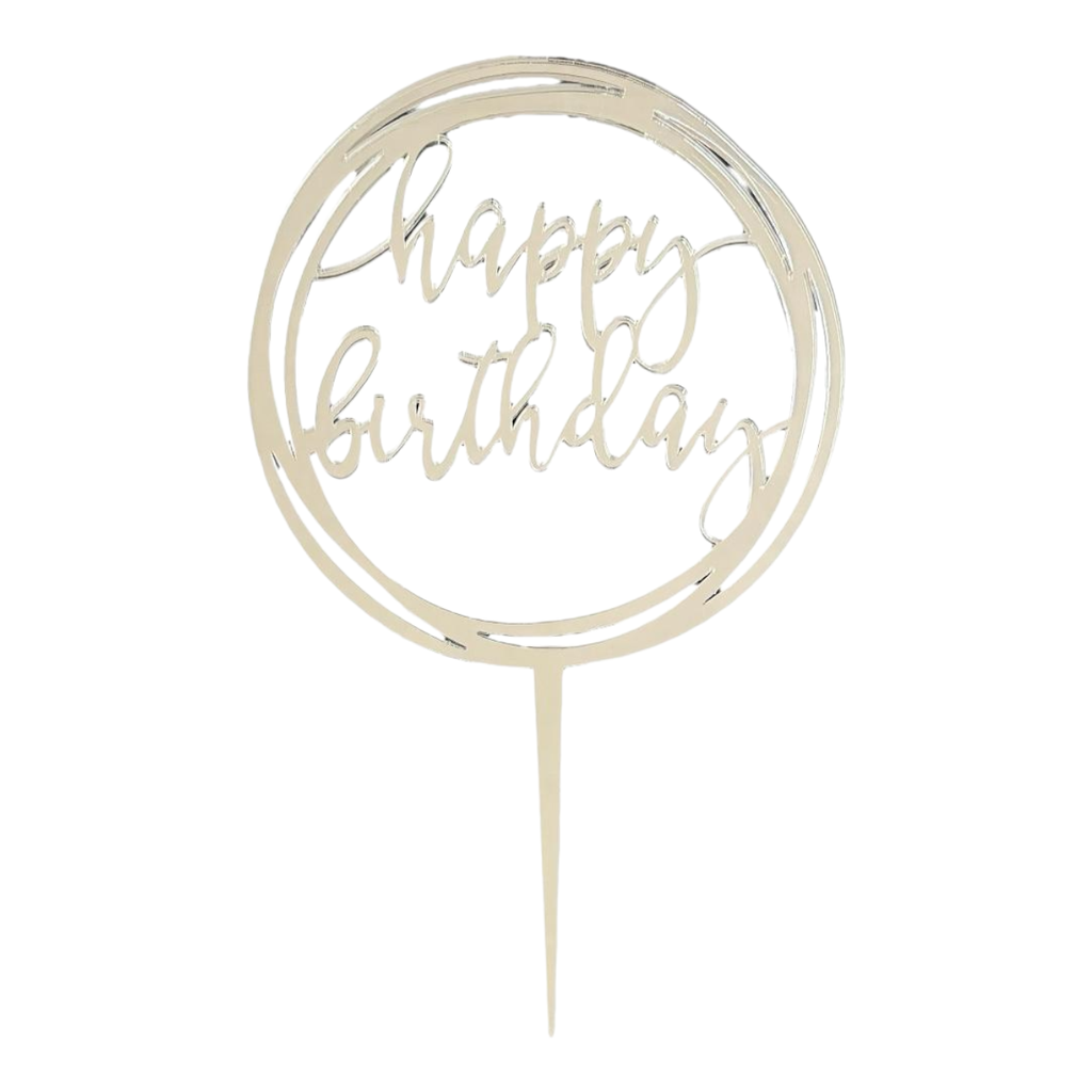 Cake Topper XXL - Happy Birthday No2 -  SILBER - Acryl - Shantys