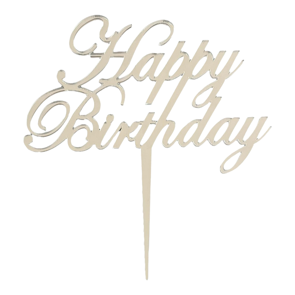 [83522] Cake Topper XXL - Happy Birthday No3 -  SILBER - Acryl - Shantys