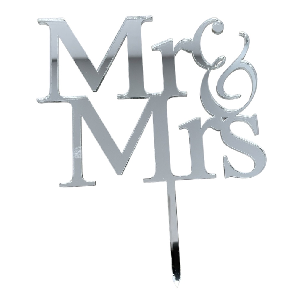 Cake Topper XXL - Mr & Mrs 3 -  SILBER - Acryl - Shantys