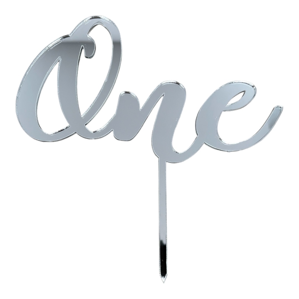 Cake Topper XXL - One -  SILBER - Acryl - Shantys