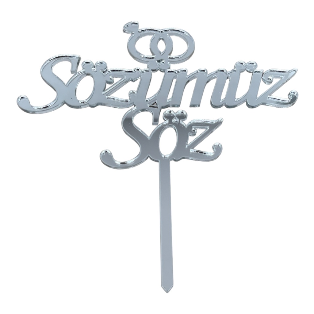 Cake Topper XXL - Sözümüz Söz -  SILBER - Acryl - Shantys