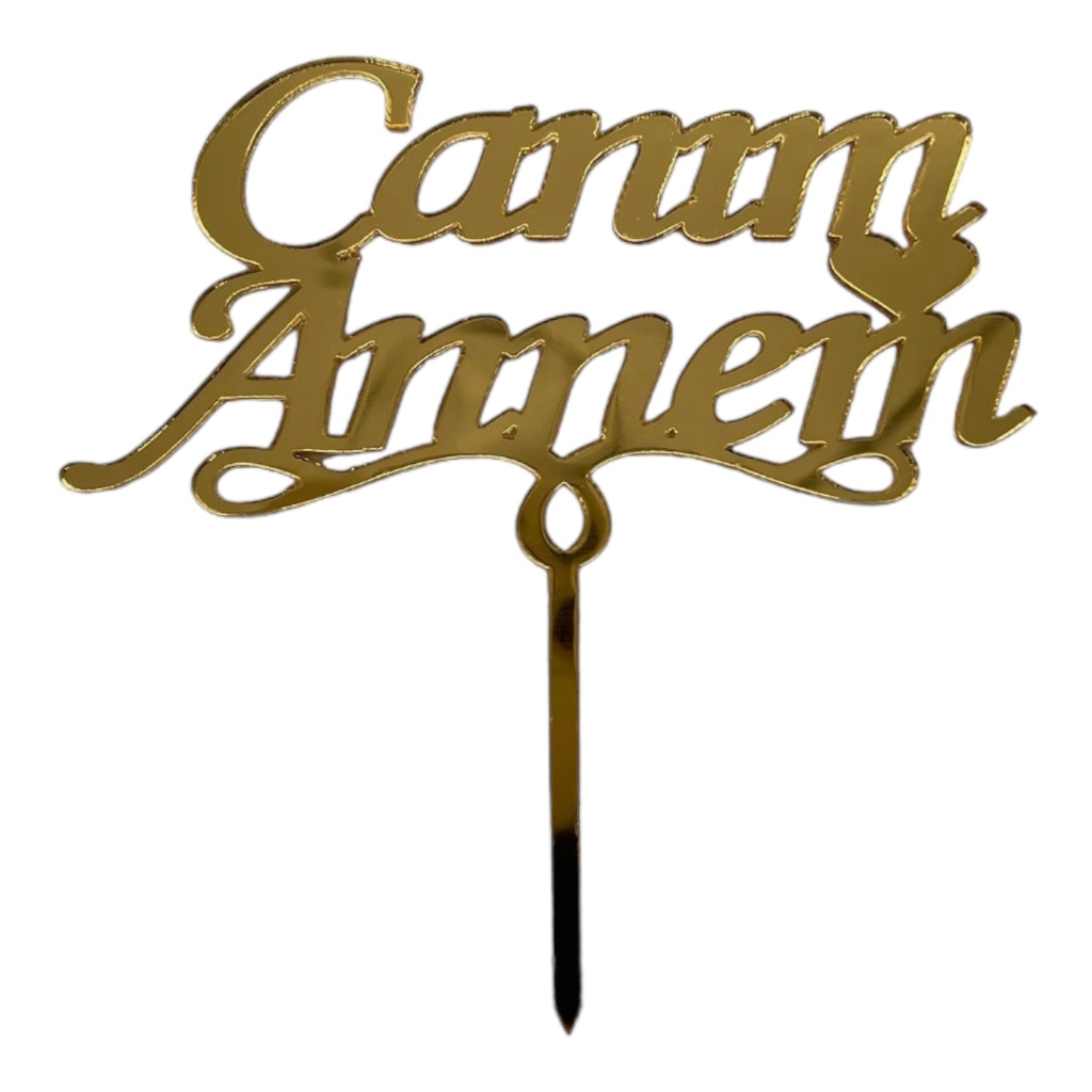[83540] Cake Topper S - Canim Annem - GOLD - Acryl - Shantys