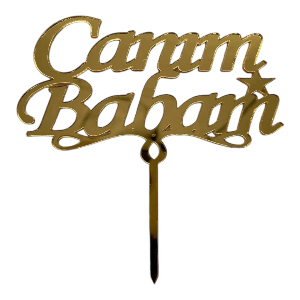Cake Topper S - Canim Babam - GOLD - Acryl - Shantys