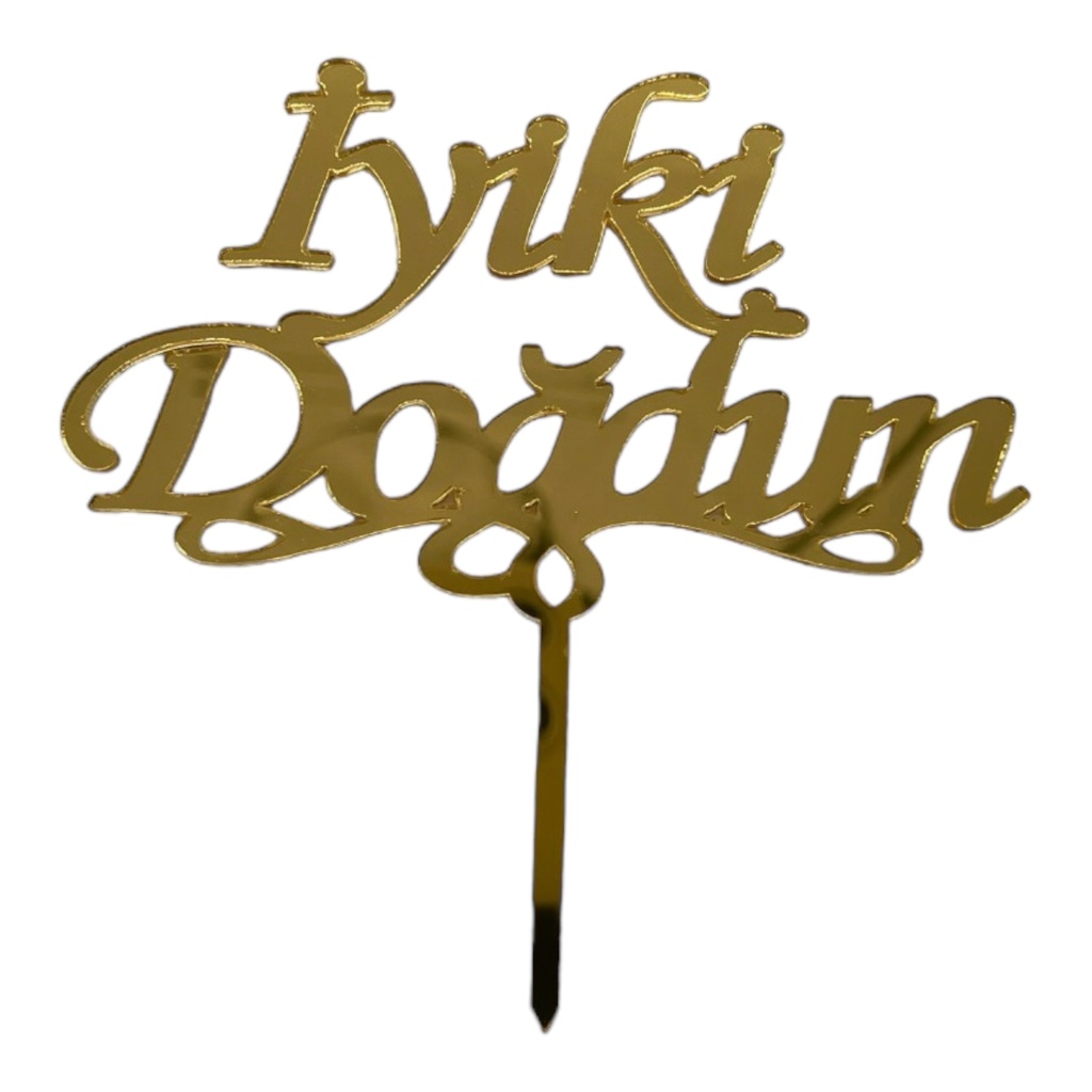 [83543] Cake Topper S - Iyiki Dogdun - GOLD - Acryl - Shantys