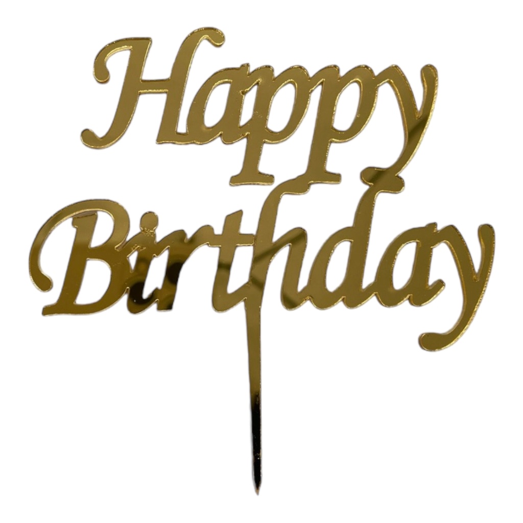 [83547] Cake Topper S - Happy Birthday - GOLD - Acryl - Shantys