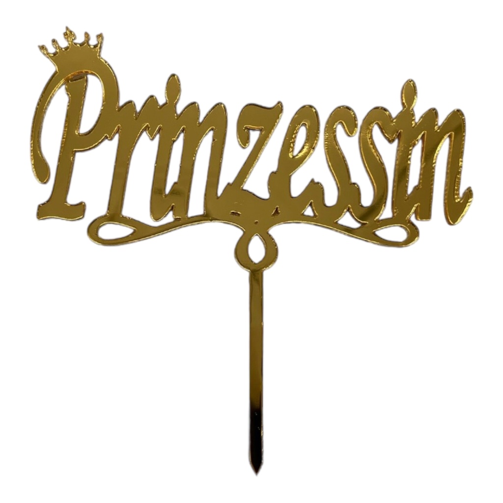 Cake Topper S - Prinzessin - GOLD - Acryl - Shantys