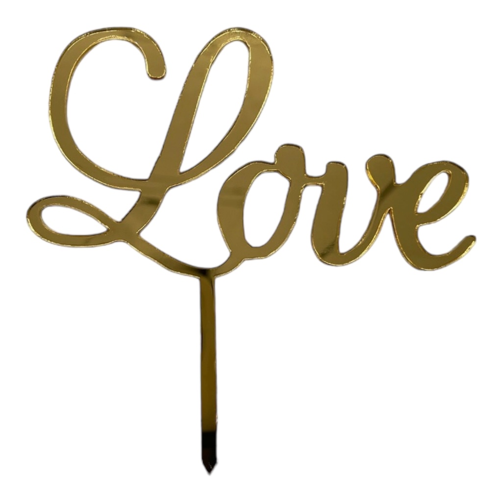 Cake Topper S - Love - GOLD - Acryl - Shantys