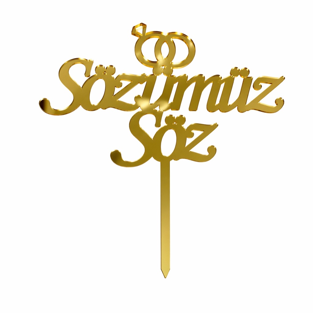 Cake Topper S - Sözümüz Söz - GOLD - Acryl - Shantys