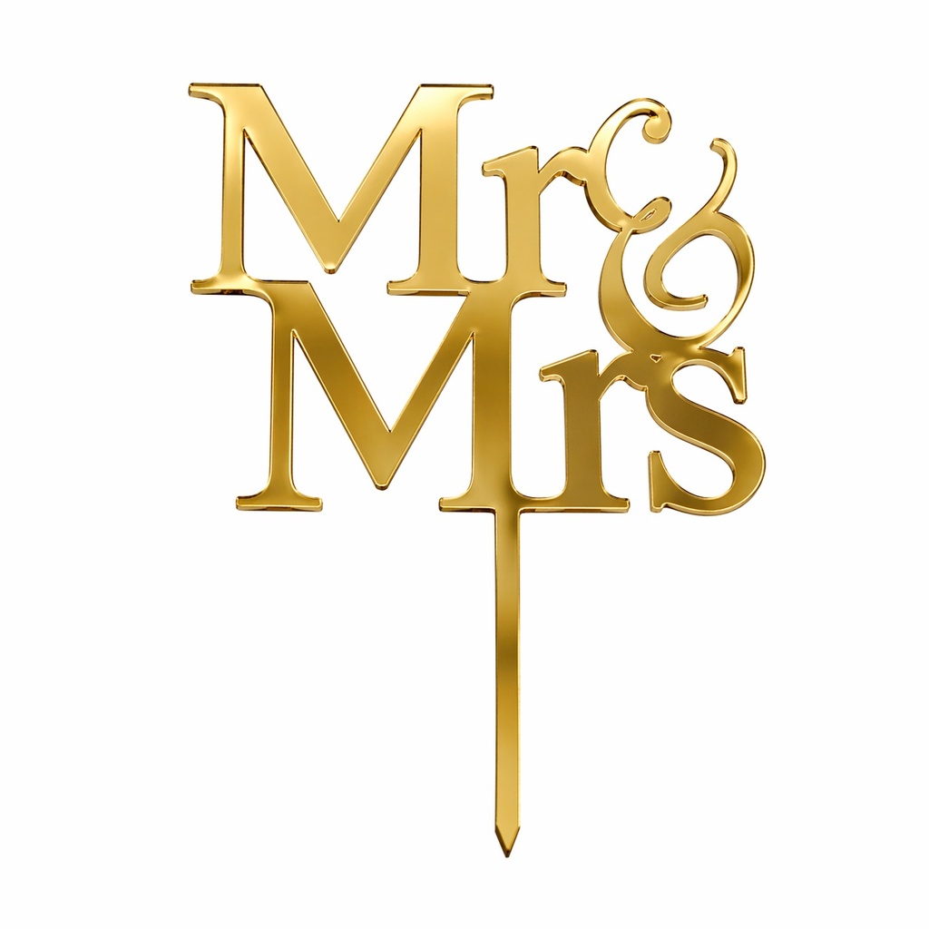 Cake Topper S - Mr & Mrs - GOLD - Acryl - Shantys