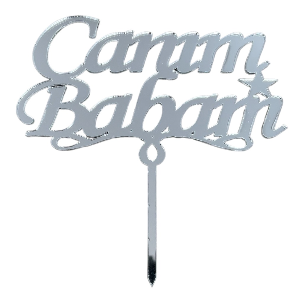 [83562] Cake Topper S - Canim Babam - SILVER - Acryl - Shantys