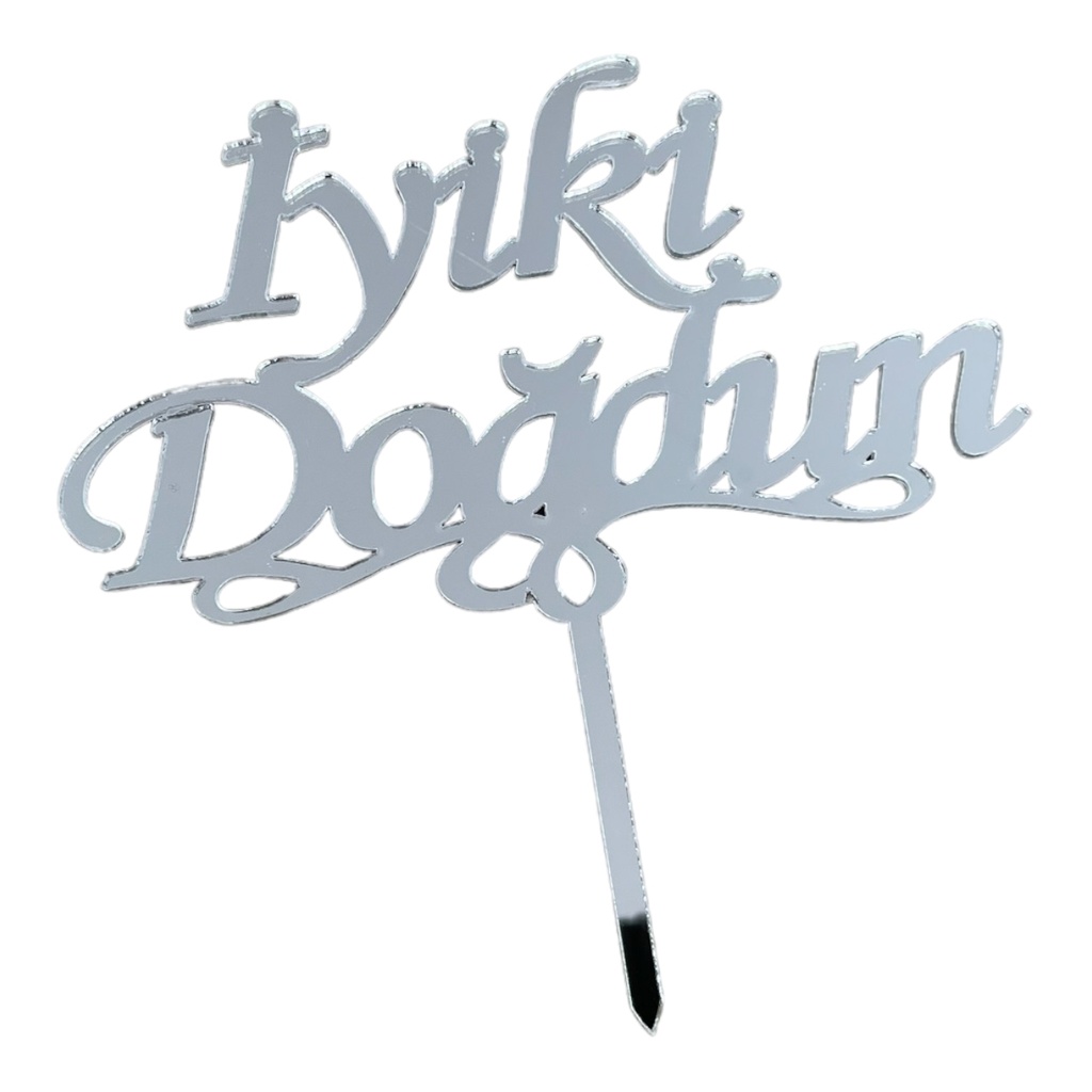 Cake Topper S - Iyiki Dogdun - SILVER - Acryl - Shantys
