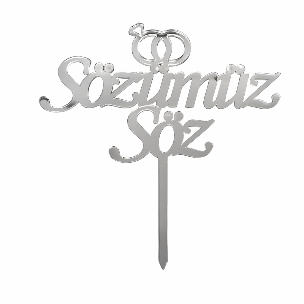 Cake Topper S - Sözümüz Söz - SILVER - Acryl - Shantys