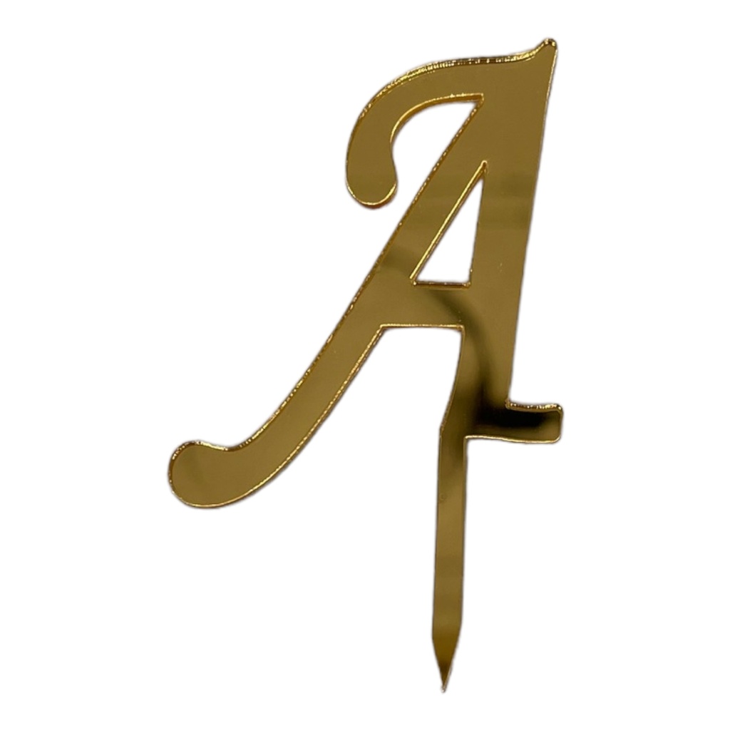 [83600] Cake Topper Buchstabe - A - GOLD - Acryl - Shantys