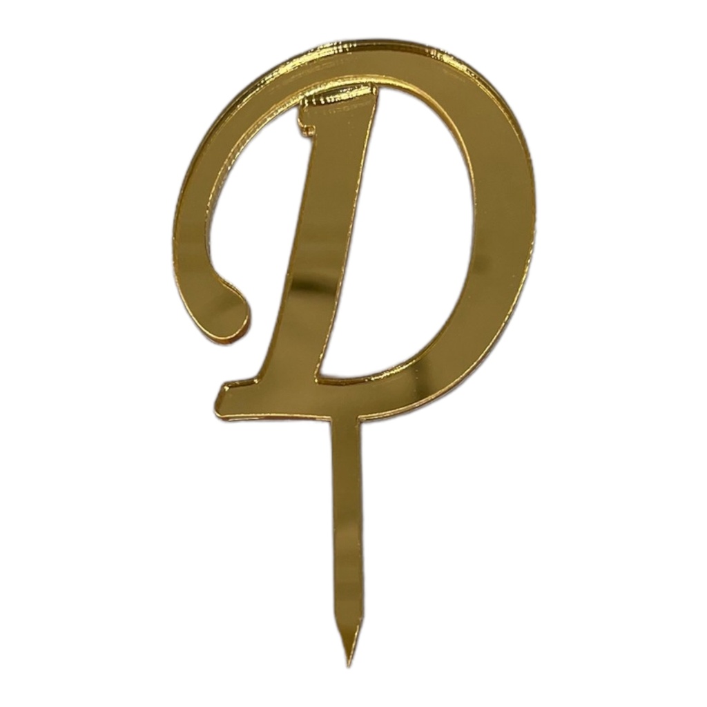 [83603] Cake Topper Buchstabe - D - GOLD - Acryl - Shantys