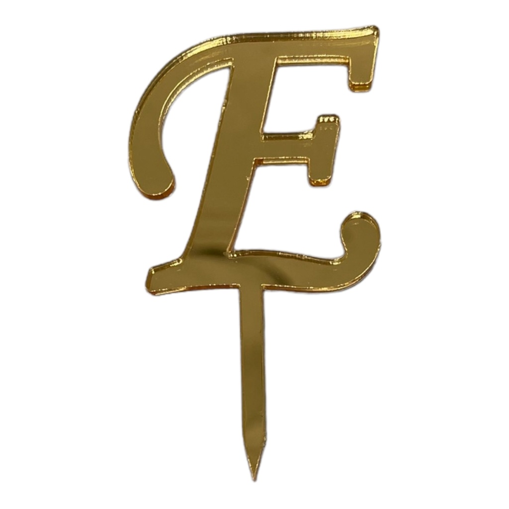 [83604] Cake Topper Buchstabe - E - GOLD - Acryl - Shantys