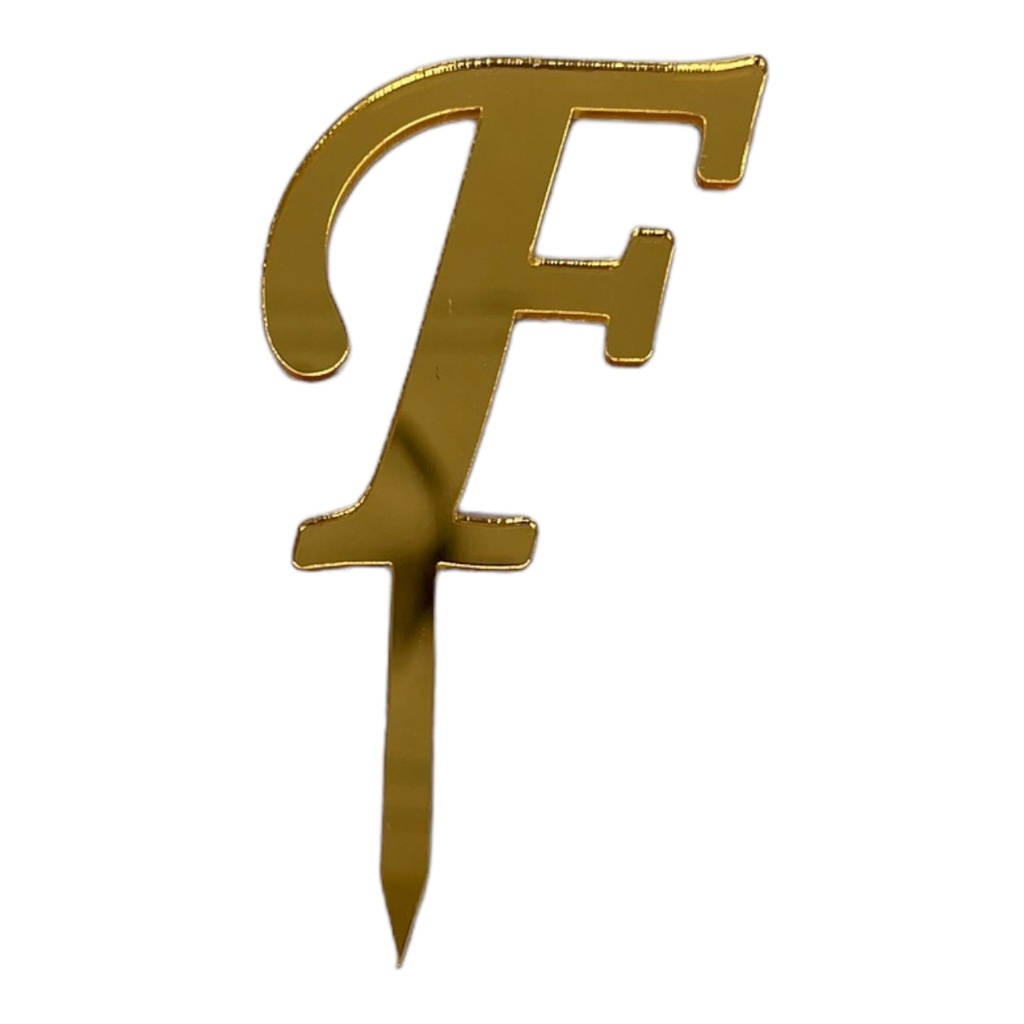 [83605] Cake Topper Buchstabe - F - GOLD - Acryl - Shantys