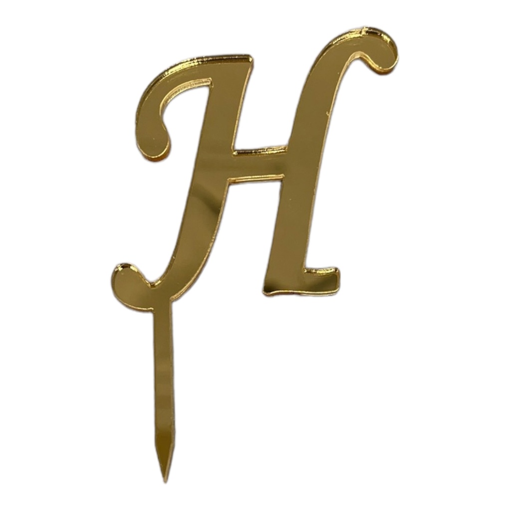 Cake Topper Buchstabe - H - GOLD - Acryl - Shantys